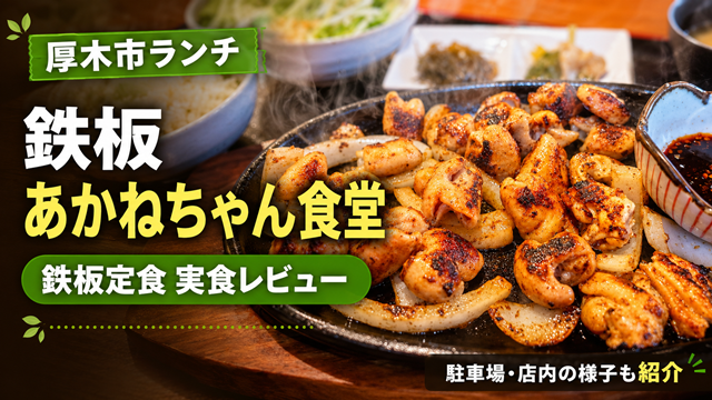 【厚木市】鉄板あかねちゃん食堂、ランチメニューと店内の様子を日曜訪問レビュー