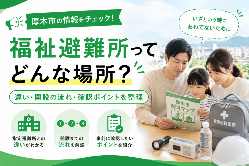 【厚木市】福祉避難所とは？指定避難所との違いと対象の考え方
