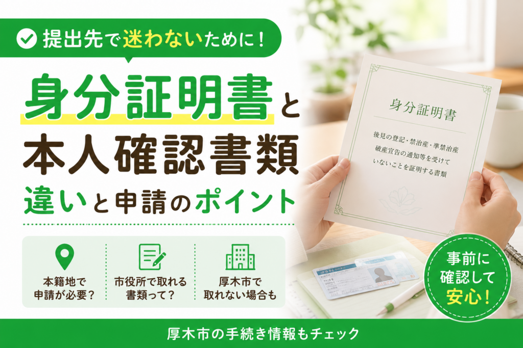 【厚木市】身分証明書はどこで取る？本籍地が厚木市にない場合も解説