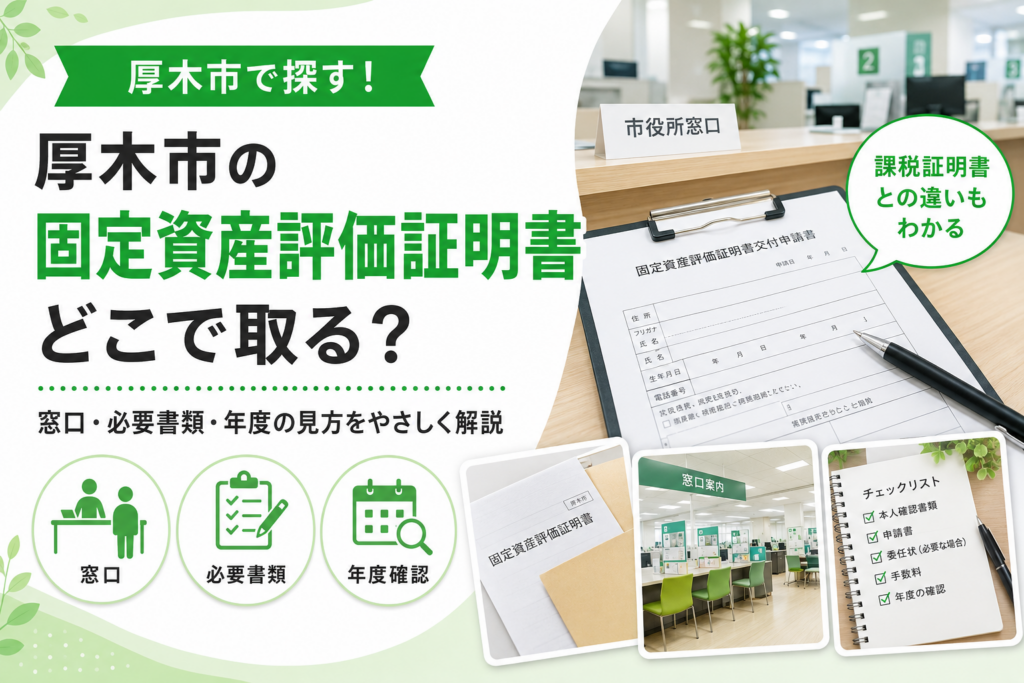 【厚木市】固定資産評価証明書、どこで取る？書類の種類と年度の見方