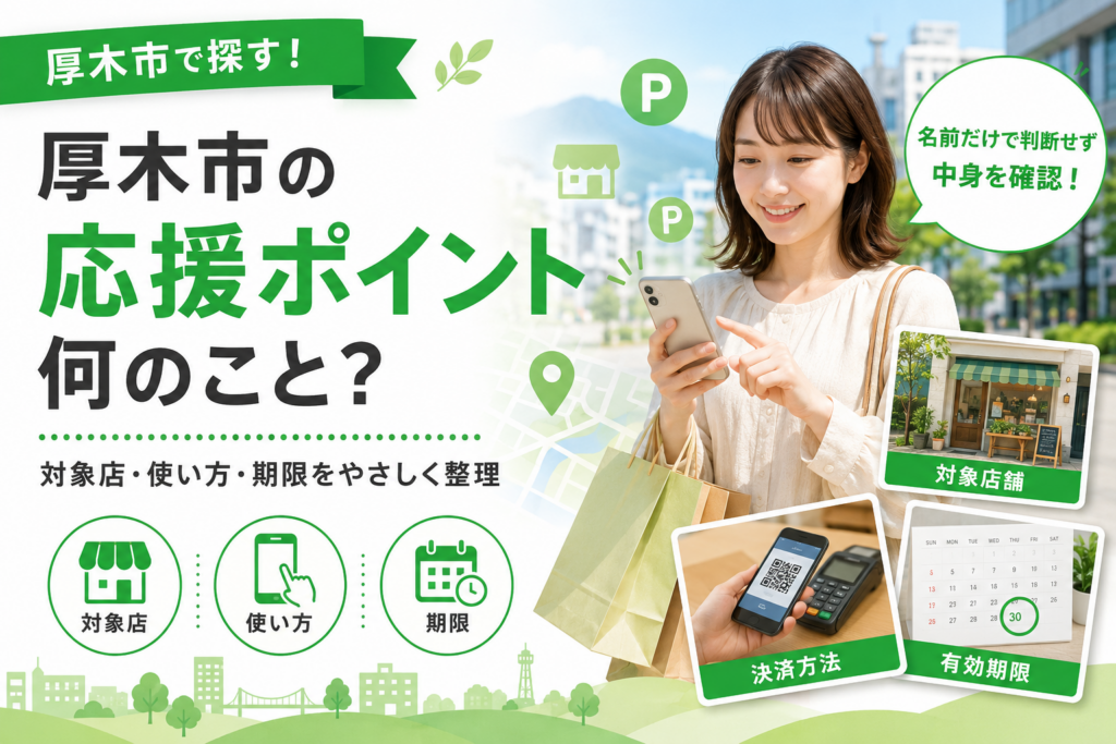 厚木市の応援ポイント、対象店舗と決済方法はここで分かれる