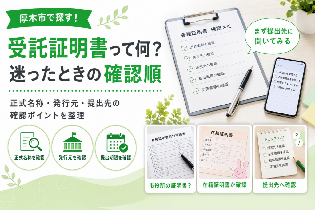 【厚木市】受託証明書とは？正式名称は提出先への確認が必要