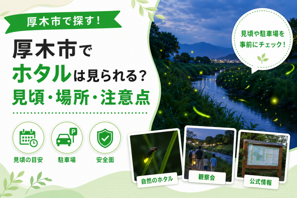 【厚木市】ホタルを見るなら｜見頃の調べ方と森の里・下荻野の場所