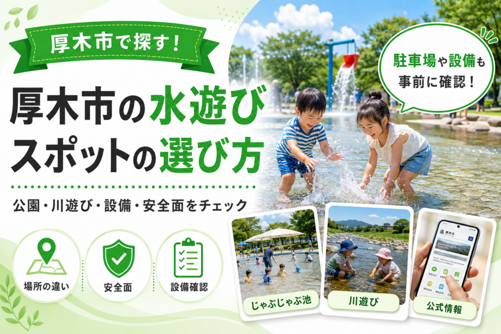 厚木市で水遊びを探すなら｜駐車場・着替え・暑さ対策で選ぶ