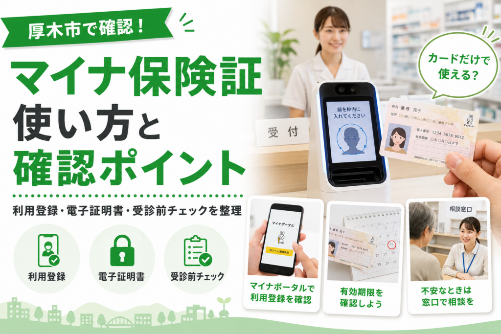 【厚木市】マイナ保険証、利用登録と電子証明書は別の手続きです