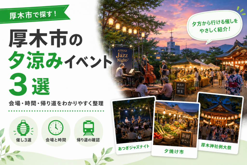 【厚木市】夏の夕方に出かけるなら｜ジャズナイト・夕焼け市・神社祭り3選