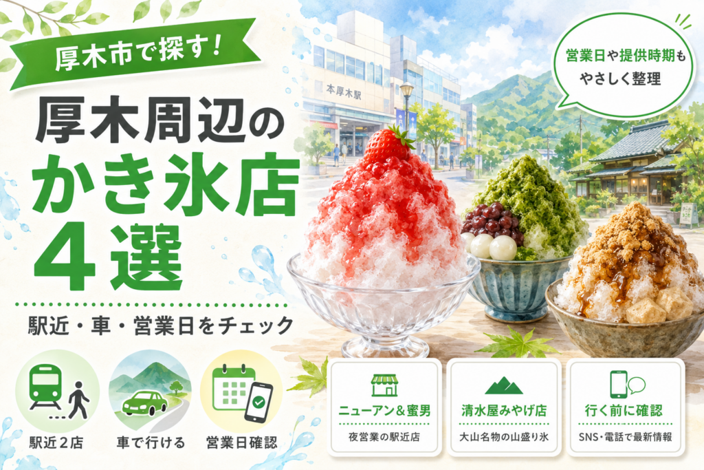 【厚木市周辺】かき氷4選、駅近2店と車で行く古民家カフェと大山の老舗