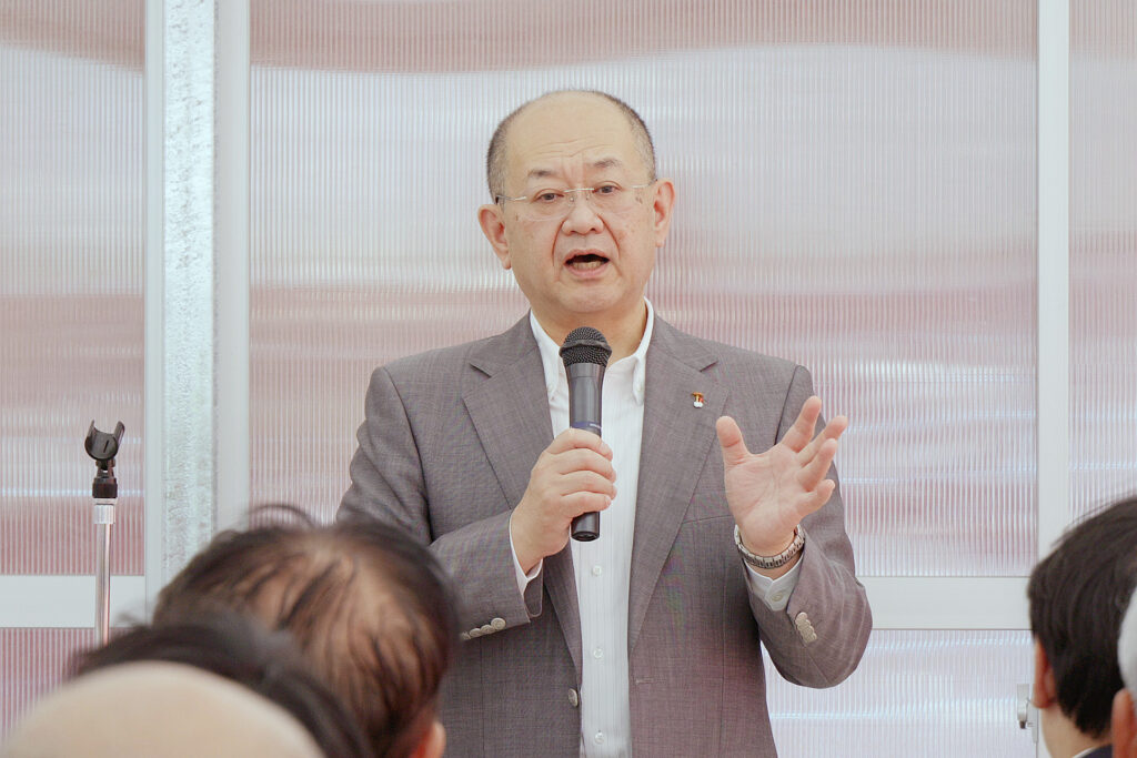 江口文陽学長の挨拶の様子