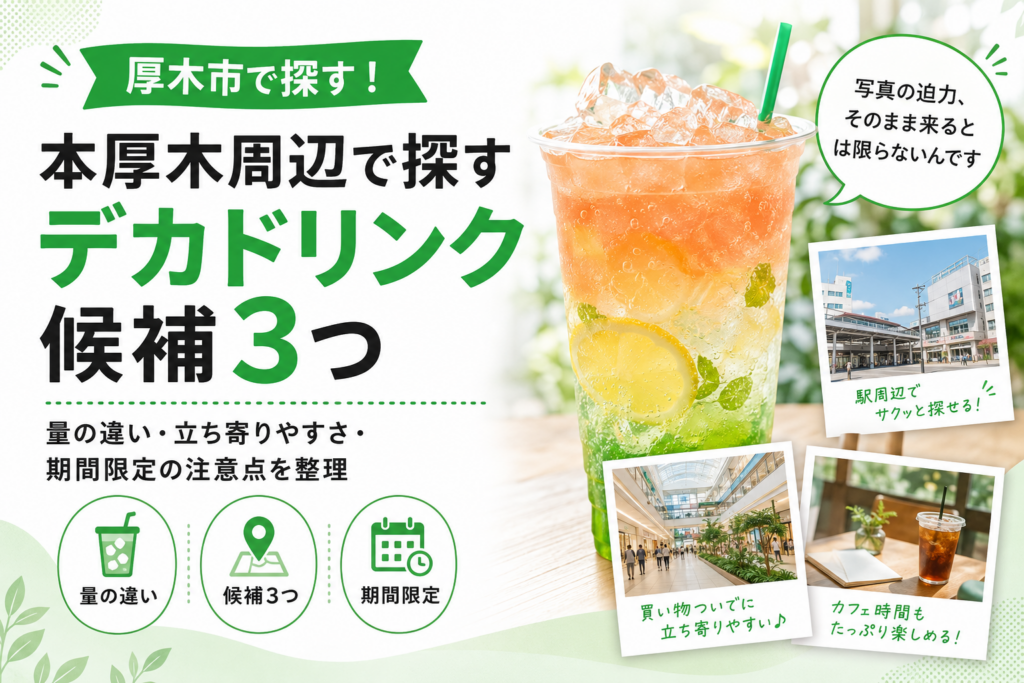 厚木市でデカドリンクを探すなら｜たっぷり・映え・飲み放題の3候補