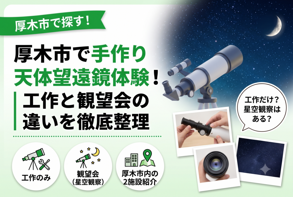 【厚木市】手作り天体望遠鏡体験、工作だけ？星も見られる？2施設と出張観望会を紹介