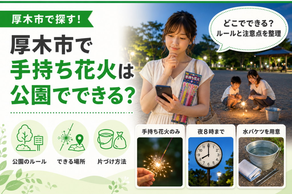 【厚木市】手持ち花火ができる公園とルール｜ぼうさいの丘公園も紹介