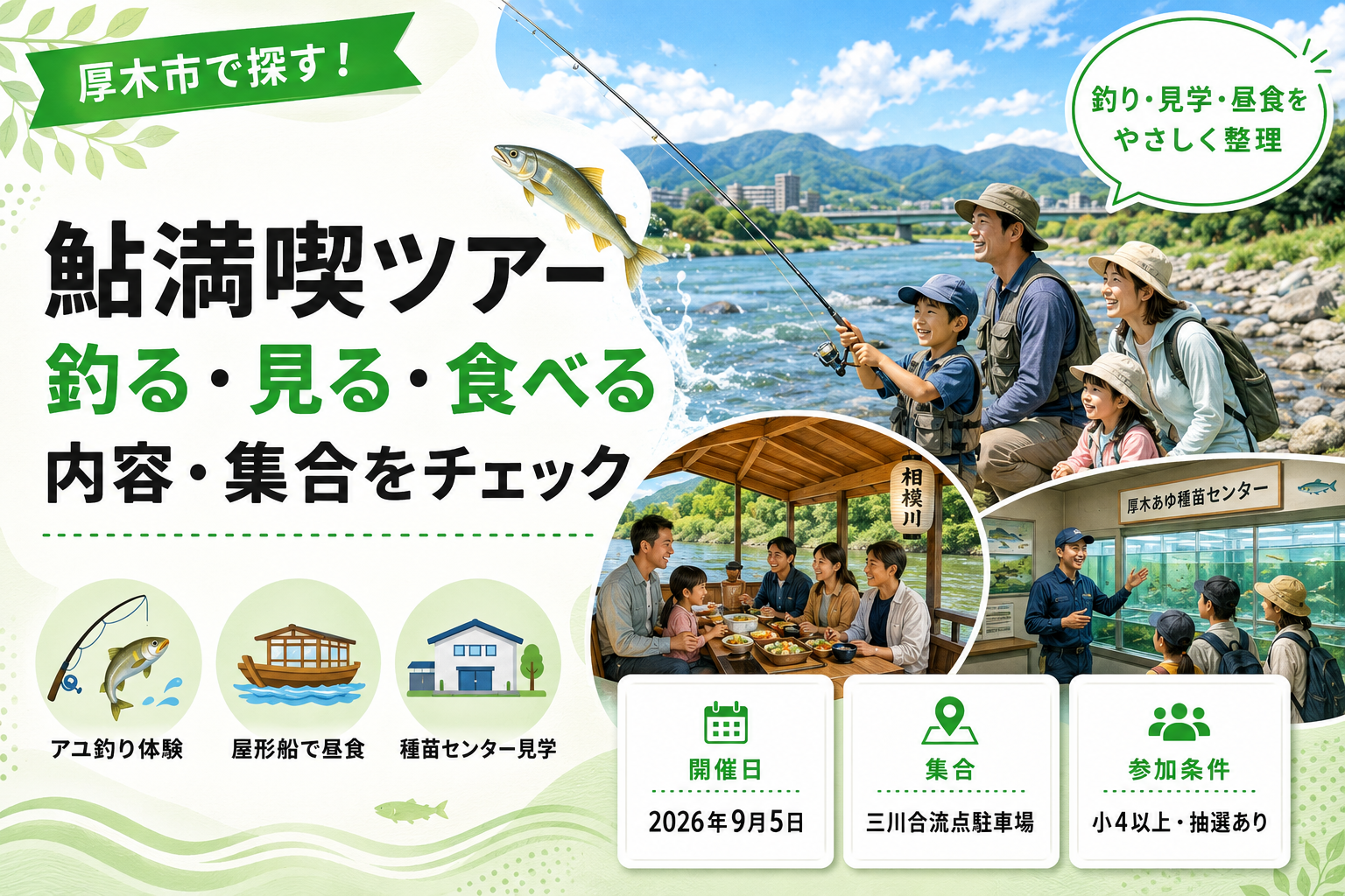 【厚木市】鮎満喫ツアーとは？釣る・見る・食べるの中身