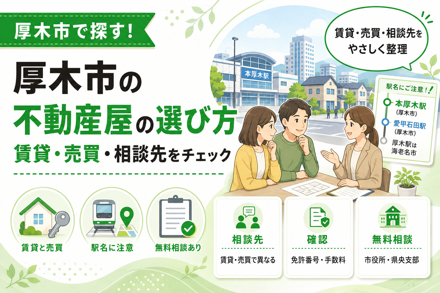 【厚木市】不動産屋選びは賃貸か売買かで窓口が変わる