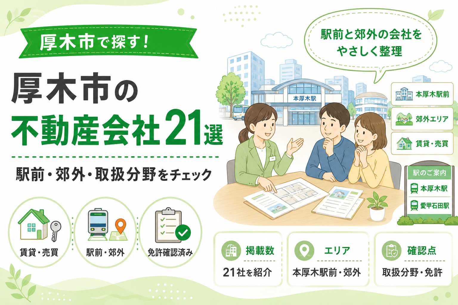 【厚木市】不動産会社まとめ｜賃貸・売買・買取の窓口