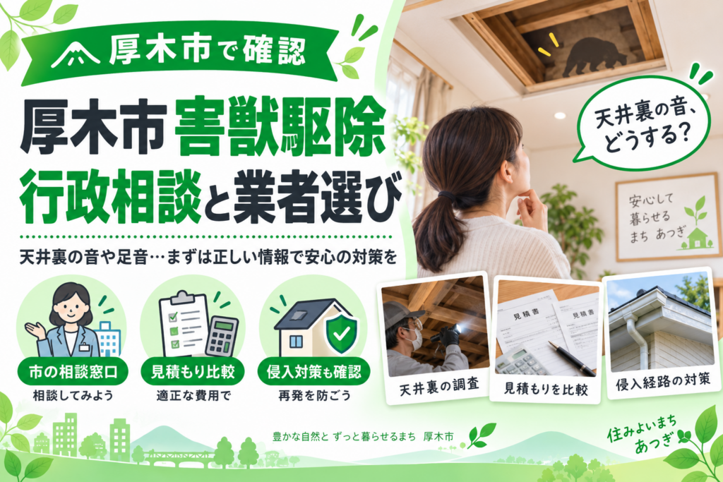 厚木市で害獣駆除を調べるなら｜行政と業者どちらへ
