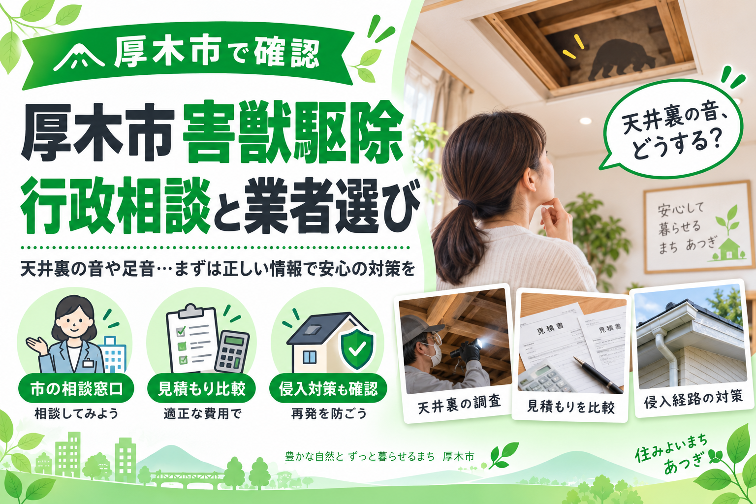 厚木市で害獣駆除を調べるなら｜行政と業者どちらへ