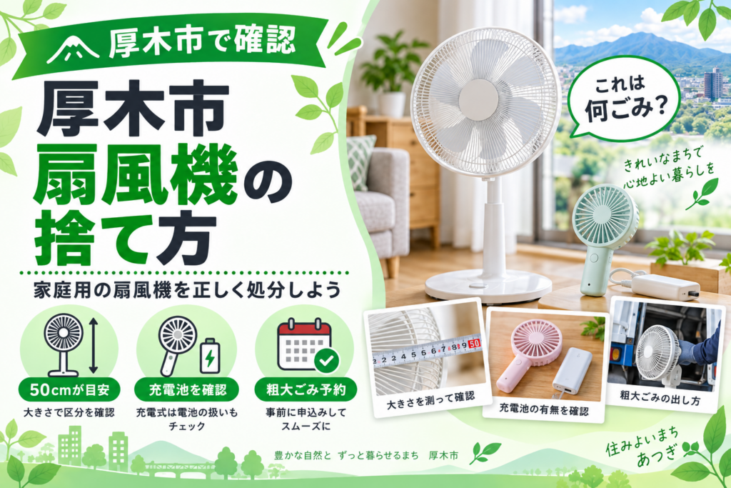 厚木市で扇風機を捨てるなら｜大きさで分別が変わる