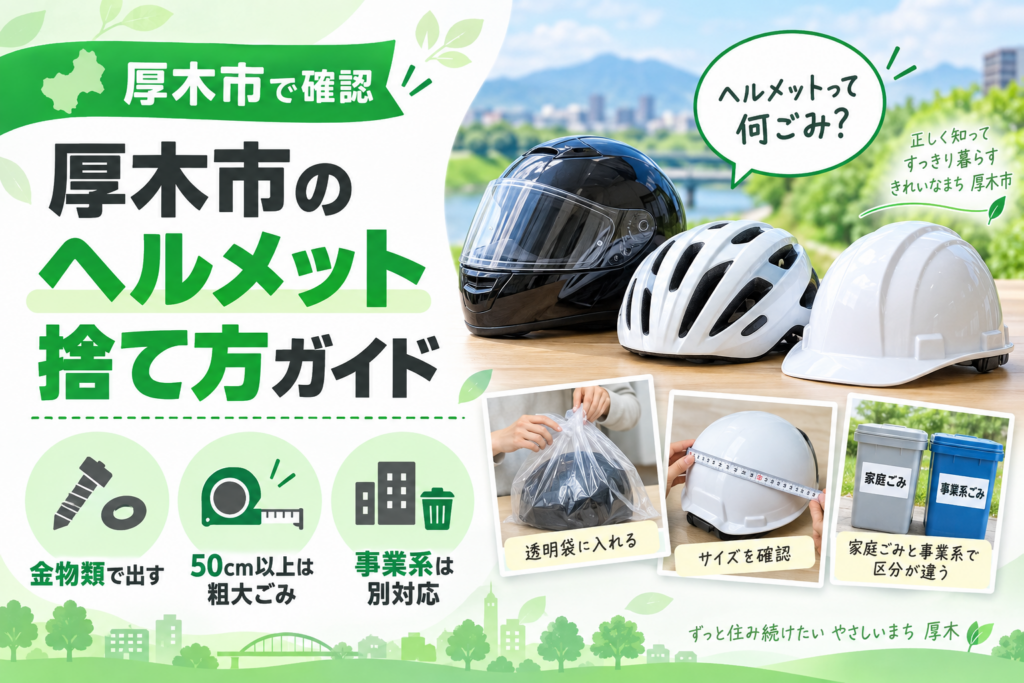 【厚木市】ヘルメットの捨て方｜バイク用・自転車用は金物類