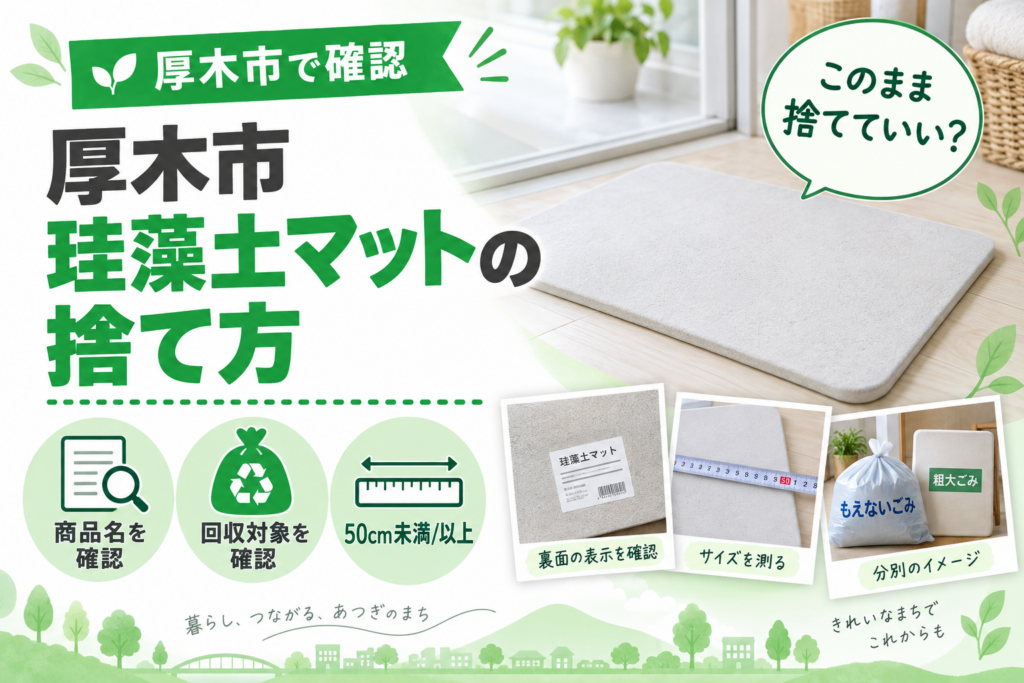 厚木市で珪藻土マットを捨てるなら｜もえないごみか回収対象品か