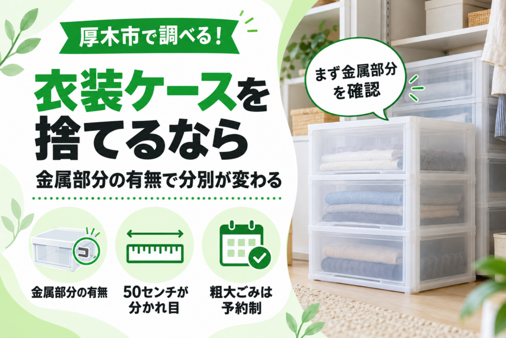 厚木市で衣装ケースを捨てるなら｜金属部分の有無で分別が変わる