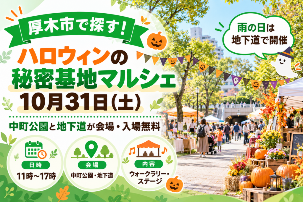 ハロウィンの秘密基地マルシェ 10月31日（土）中町公園と地下道