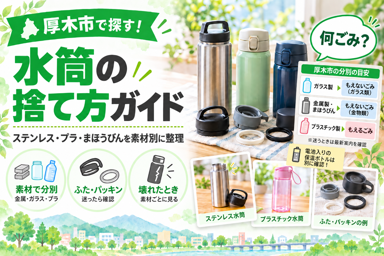 厚木市の水筒の捨て方ガイド
